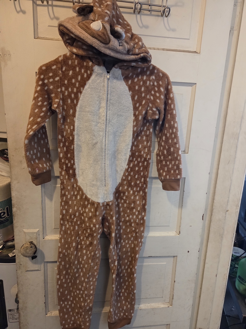 Kids Reindeer One Piece Zip Up Pajamas